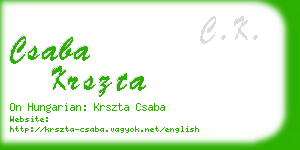 csaba krszta business card